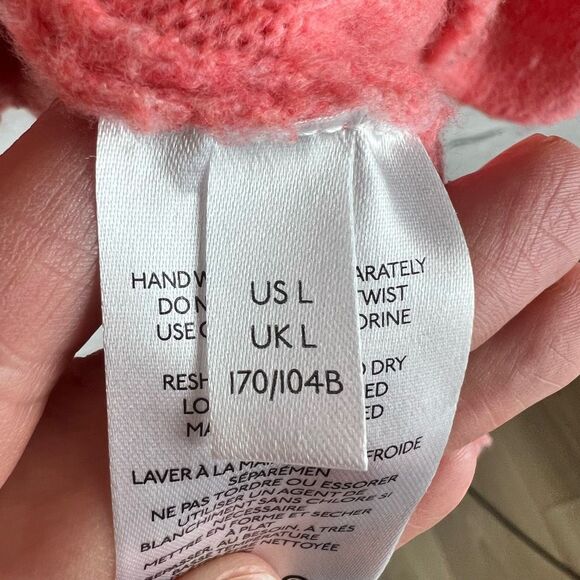 Anthropologie Women's V-Neck Pullover Sweater Pink Size L oversized - Picture 3 of 6